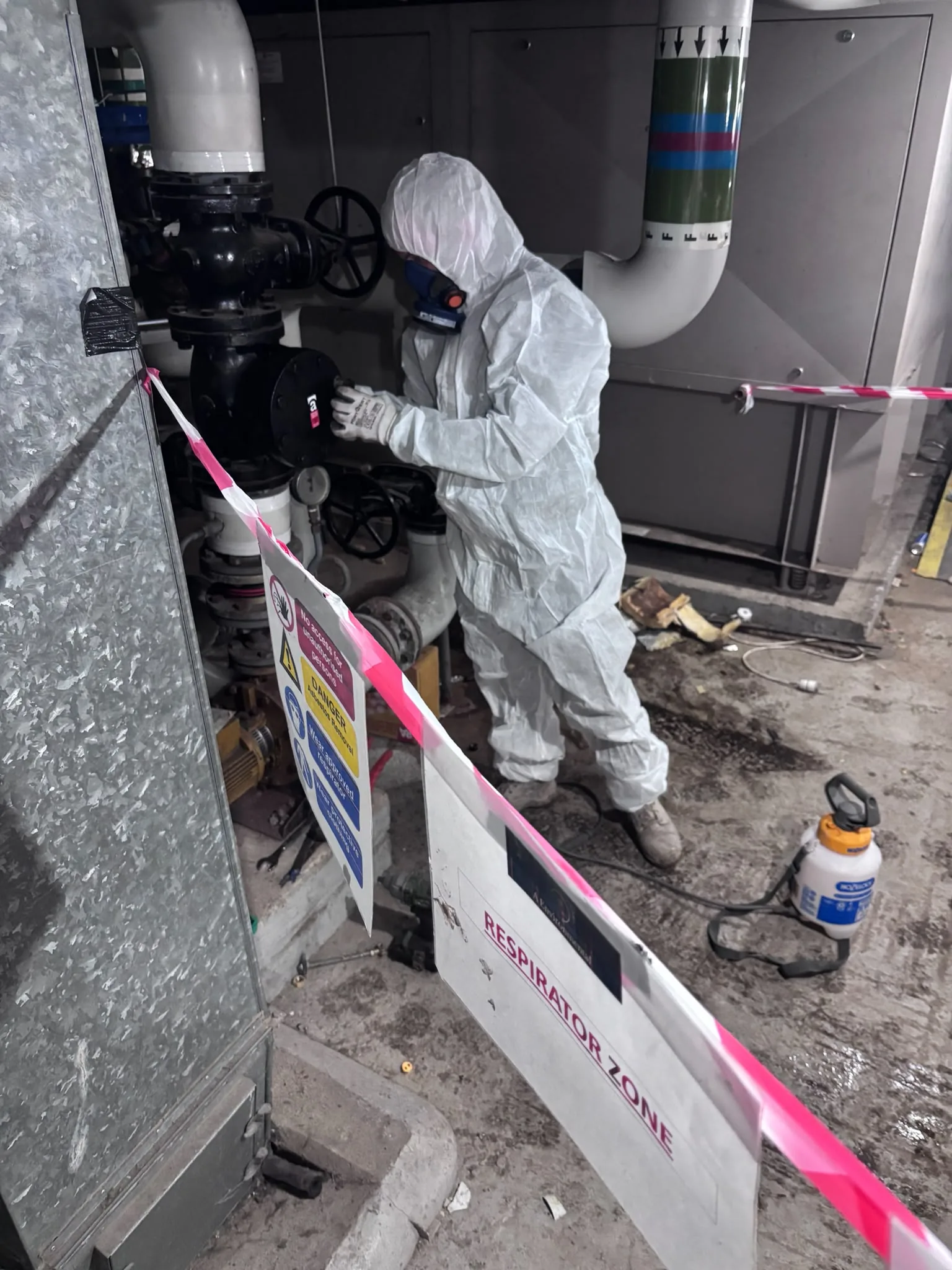 Asbestos artex removal from concrete soffit in Tooting